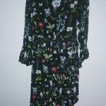 Joie  S Analena Boho Black Botanical Ruffle Floral Asymmetrical Dress Photo 0