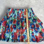 Milly  Wyatt Paint Dahlia Print Mini Skirt Tiered Smocked Sz‎ 6 Photo 6