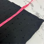 Happy x Nature Swiss Dot Flowy Blouse tiered bell sleeve tassel tie black sz L Size L Photo 3