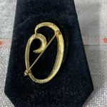 Mamselle Brush Gold Tone Letter O Initial Brooch Pin Photo 3
