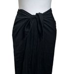 Vince  Pleated Tie Front Midi Skirt Black Women’s Size XS Slit Gathered Waist Photo 2