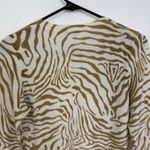 J. McLaughlin  Cashmere Sweater Womens S Cream Tan Pullover Animal Print Zebra Photo 7