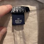 Lands' End  Direct Merchants Beige Linen Blazer Women’s 14 Structured‎ Workwear Photo 2