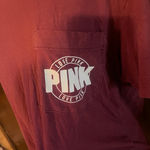 PINK - Victoria's Secret VS PINK Dark Pink Small Logo Pocket Tee Photo 4