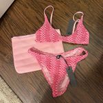 Triangl  MAIA Pink and Red Crochet bikini set W/ Bag Photo 0
