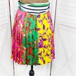 Anthropologie Delfi Collective Skirt Satin Pleated Panel Multicolor Size Medium Photo 3
