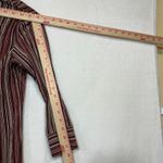 Apt. 9  Stretch Small Striped Red 3/4 Sleeve Top V-Neck Buttoned Retro Y2K‎ Work Photo 7