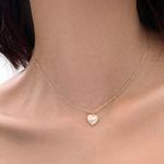 Faux Pearl Heart Necklace Gold Photo 0