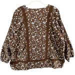 Lands' End  Tunic Top Womens 2XL Brown Cotton Popover Boho Cottage Earthy Blouse Photo 3