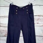 Modcloth  NWT Size 20 Navy Blue Linen Blend Gone Sailing Wide Leg Crop Pants Photo 1
