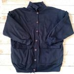 Marshalls Women’s XL Navy Blue Button Up Sweater Jacket Flannel Lined Size X Large Photo 0