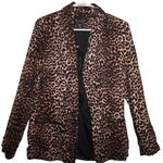 Rachel Zoe Womens Brown Black Cheetah Long Sleeve Blazer Suit Coat Jacket XS NWT Photo 0