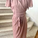Ivy City Co. Lillie Mauve Pink "Dusty Rose" Flutter Sleeve Wrap Front Dress Size M Photo 0