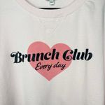 Wildfox Brunch Club XXL Pink Sweatshirt Long Sleeve Heart Soft Oversized Photo 2