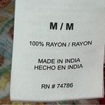 Bila | Ivory Red Boho Paisley Floral Ruffled Sleeveless Tunic Top, Medium Photo 5