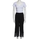 Kobi Halperin Black Lace Trim Cropped Pants size 8 Photo 2