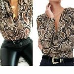 ZARA  Snakeskin Long Sleeve Bodysuit For Women NWT Photo 8