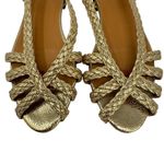 Sézane Natacha Low Sandals Gold Metallic Braided Peep Toe EU 39 US 8 Photo 3
