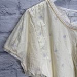 Earth Angels Earth Angles Cotton Short Sleeve Nightgown Shirt Sz L Yellow Floral Cottagecore Photo 2