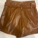 DO+BE Brown Leather Shorts Photo 2