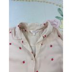 LC Lauren Conrad  Strawberry‎ Print Tie-Front Button Down Shirt Small S Photo 5