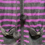 Tommy Hilfiger Tommy Girl Y2K Striped Hooded Zip Jacket Cardigan Sweater Gray Purple Top Bow Photo 1