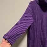 NAADAM Purple Two Tone Turtleneck High/Low Sweater, Wool/Cashmere Blend, Size S Photo 3