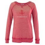 Nba Houston Rockets Women's Burnout Retro Logo Fleece Sweatshirt in Red, L Photo 1
