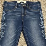 Abercrombie & Fitch  Dark Blue Embroidered Skinny Jeans Photo 1