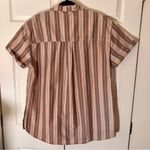 Free People We the Free -  Mauve and Green Poolside Vertical Striped Shirt Size M Photo 5