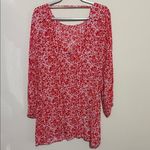 Billabong 🎄 mini flare  Red and White Floral Dress Photo 1