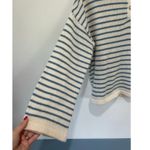 SheIn sweater size S blue white striped oversized gold buttons crewneck knit Photo 5