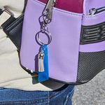 Handmade Beautiful Beacons Blue and Silver Purse Charm Photo 0