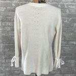 Mustard Seed  Tie Sleeves White Sweater Photo 2