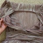 Maje Pleated Metallic Pink Dress Photo 14