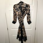 ZARA Woman 100% Silk Vintage Style Cheetah Wrap Dress Size L Photo 1