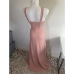 Birdy Grey Women's Dress XS Pink Gene Crepe Dusty Rose Formal Leg Slit Blush 219 Photo 5