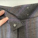 Escada Wide Leg Gray/Purple Pinstripe Silk/Wool Slacks Size 40/4 Gray Photo 6