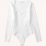 Abercrombie & Fitch Abercrombie White Sweatheart Bodysuit Small  Photo 0