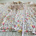 Ganni Ditsy Floral Ruffle Front Blouse Sheer Button Up Top Size M / L Photo 3