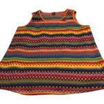 SHEIN Curve Tribal Zigzag Stripe Knit Tank Top Orange Blue Pink Yellow XL Size XXL Photo 0