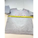 Speculation Womens Sweatshirt M Gray Pink Floral Embroidered Crewneck Pullover Size M Photo 2