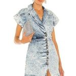 Retrofête Retrofete Gia Denim Dress in Acid Wash Blue Size Medium NWT Short Sleeve Photo 0