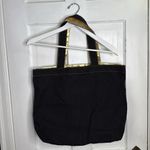 Disney  Parks Mickey Mouse Black with Metallic Gold Sparkle Canvas Tote Bag Photo 4