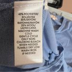 Loft Ann Taylor Wool Blend Blue Sweater Lantern Sleeve Keyhole Back Size Small Photo 5