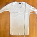Rachel Zoe  White Knite V Neck Tunic Sweater Photo 9