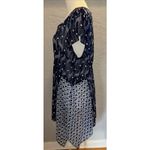 New Directions M Women's Giraffe Print Top Shabby Chic Sheer Coquette Artsy Blue Size M Photo 1