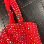 Oh Polly  Idalia Fire Red Embellished Corset Fishtail Evening Gown Photo 4