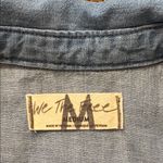 We The Free Hannah Denim Mini Dress Size Medium Blue 3/4 Sleeve Boho Free People Photo 2