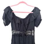 Free People FREE‎ PEOPLE Cruel Intentions Boho Mini Dress Black Sz 4 Photo 3